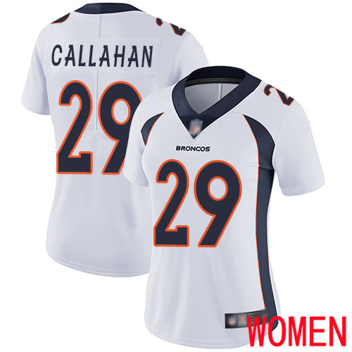 Women Denver Broncos #29 Bryce Callahan White Vapor Untouchable Limited Player Football NFL Jersey->women nfl jersey->Women Jersey